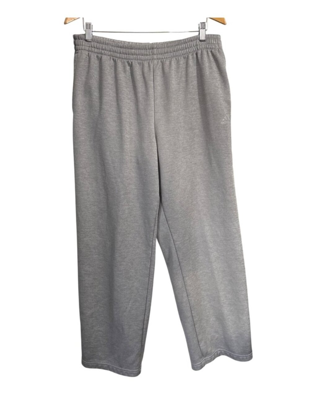 Adidas Gray Fleece-Lined Mens Sweatpants With Elastic Waistband Size XL